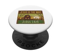 Jesus Is The Way Rustic Country Style John 14:6 PopSockets Adhesive PopGrip