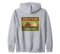 Jesus Is The Way Rustic Country Style John 14:6 Zip Hoodie