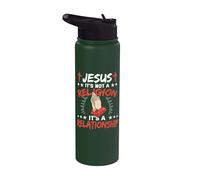 Jesus It's Not A Religion It's A Relationship Christianity Stainless Steel Insulated Water Bottle