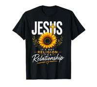 Jesus It's Not a Religion It's a Relationship Sunflower Art T-Shirt