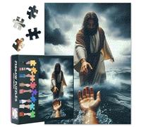 Jesus Jigsaw Puzzles for Adults 1000 Pieces, Hand of God Puzzle no Dust, Jesus Christ Giving a Hand Home Decor Birthday Party Challenging Puzzles for Cognitive Workout 27.5" x 19.6"