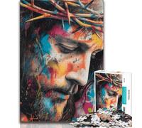 Jesus Jigsaw Puzzles for Adults 1000 Pieces,Help The Brain Exercise Addictive Toys to Cultivate Patience Great Gift (38x26cm)
