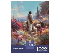 Jesus Jigsaw Puzzles for Adults Gifts 1000 Piece Challenging Games Home Decors Brainteasing Gods Jigsaw Puzzle for Women Men Adult 38x26cm/1000pcs