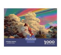 Jesus Jigsaw Puzzles for Adults Gifts 1000 Pieces Fun Challenging Home Decoration Brainteasing Gods Jigsaw Puzzle for Women Men Adult 38x26cm/1000pcs