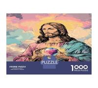 Jesus Jigsaw Puzzles Great Gift for Adults 1000 Pieces Fun Challenging Home Decors Gods Jigsaw Puzzle for Women Men Adult 38x26cm/1000pcs