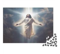 Jesus Jigsaw Puzzles Puzzles for Adults Kids. 1000 Piece Ascension of Jesus Great Gifts Challenge Toy Educational Game Home Decoration for Adults& Kids Age 14 Years Up 1000pcs (75x50cm)