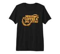 Jesus Jiu Jitsu & Coffee for Christian Martial Arts Fan Premium T-Shirt