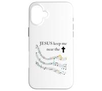 Jesus Keep Me Near The Cross Colorful Case for iPhone 16 Plus