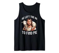 Jesus Keeping A Lost Sheep He Left The 99 to Find Me Bible Tank Top