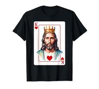 Jesus King Card Christian Christ Religious Faith Hearts T-Shirt