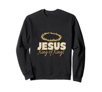 Jesus King of the Kings Bold Typography Spiritual Message Sweatshirt
