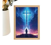 Jesus Lamp Decoration - Christian Wall Lamp, 4D LED Light Frame Jesus Christ, Holy Easter | Inspirational Religious Painting Wall Art Decoration for Home, Living Room, Bedroom