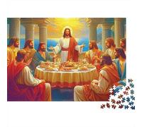Jesus Last Supper 1000 Piece Hard Puzzle for Adults The Last Supper Holy Biblical Gathering Scene Premium Sturdy Vibrant Stress Relief Game 70x50cm/1000pcs