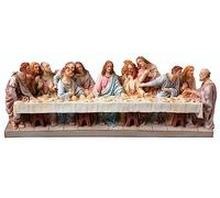 Jesus Last Supper 9 Inch (23 cm) Wide Veronese Statue Hand Painted Resin Boxed Christ with Disciples Communion Worship