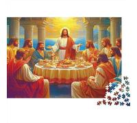 Jesus Last Supper Scene 1000 Piece Jigsaws with Whimsies Pieces Jigsaws 1000 Pieces for Educational Game Decompression As Frameable Puzzles 38x26cm/1000pcs