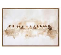 Jesus Last Supper Wall Art, Christian Wall Decor Paintings, Christ Pictures Religious Home Decor for Living Room Dining Room Church Prayer Room Bedroom 16x24 inch Floating Framed