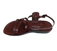 Jesus Leather Sandals Roman Style 02, dark brown, 11.5 UK
