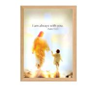 Jesus LED Light Painting Night Light - Illuminated Jesus Picture Frame Decorative Lamp, Rechargeable Christian Gift for Home Church