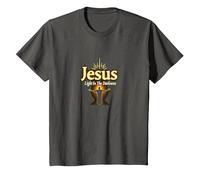 Jesus: Light in The Darkness - Life is Scary Without Jesus T-Shirt, Kids, Asphalt, 4 Years