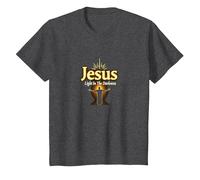 Jesus: Light in The Darkness - Life is Scary Without Jesus T-Shirt, Kids, Dark Heather Grey, 10 Years