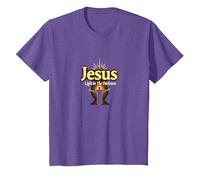 Jesus: Light in The Darkness - Life is Scary Without Jesus T-Shirt, Kids, Purple Heather, 2 Years