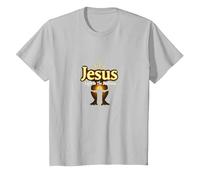 Jesus: Light in The Darkness - Life is Scary Without Jesus T-Shirt, Kids, Silver, 6 Years