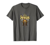 Jesus: Light in The Darkness - Life is Scary Without Jesus T-Shirt, Men, Asphalt, XL