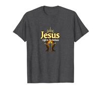 Jesus: Light in The Darkness - Life is Scary Without Jesus T-Shirt, Men, Dark Heather Grey, XXL