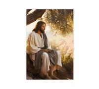 Jesus Listening Poster, Divine Connection, Wall Art, Religious Portrait, Spiritual Gift Religion Poster Jesus Wall Art For Room Decor Unframe-style 12x18inch(30x45cm)
