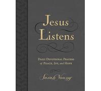 Jesus Listens, Large Text Leathersoft, Charcoal, with Full Scriptures: Daily Devotional Prayers of Peace, Joy, and Hope (A 365-Day Prayer Book) - The Perfect Christian Graduation Gift for Your Grad