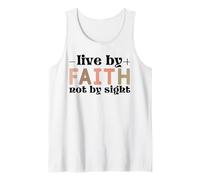 Jesus Live by Faith Not by Sight Scripture Tank Top