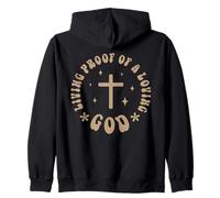 Jesus Living Proof Of A Loving God Cross Christian Zip Hoodie