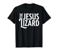 Jesus Lizard White Retro Vintage Text On Black T-Shirt