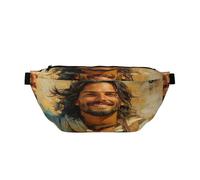 Jesus Looking Up Fanny Pack for Women Man,Religious Christ Church Waist Belt Bag Crossbody for Sports Travel Hiking Running Jogging