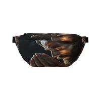 Jesus Looking Up Fanny Pack for Women Man,Religious Christ Church Waist Belt Bag Crossbody for Sports Travel Hiking Running Jogging