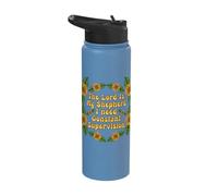 Jesus Lord My Shepherd Need Constant Supervision Sunflower Stainless Steel Insulated Water Bottle