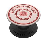 Jesus Love Faith Rose Emblem Minimal Christian PopSockets Adhesive PopGrip
