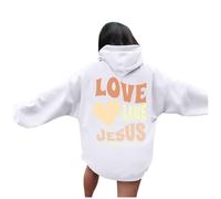 Jesus Love Like Jesus Hoodies Aesthetic for Women Fall Christian Letter Hooded Tops Pray The Lord Fashion Soft Graphic Outfits Gothic I Love Jesus Religious with Hood Trendy Preppy White