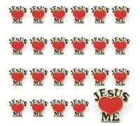 Jesus Love Me Religious Lapel Pin Christian Heart Pins Bulk Inspiration Enamel Lapel Badge Brooch Religious Gifts for women, M, Metal, no gemstone