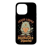Jesus Loves Adorable Monster Heart Cross Case for iPhone 14 Pro Max