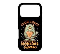 Jesus Loves Adorable Monster Heart Cross Case for iPhone 17 Pro
