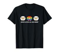 Jesus Loves All His Sheep Funny Rainbow Gay Pride Parade God T-Shirt