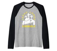 Jesus Loves Cornhole Player Design Raglan Baseball Tee