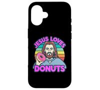 Jesus Loves Donuts Doughnuts Sweet Sugar Baked Dessert Woman Case for iPhone 16