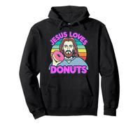Jesus Loves Donuts Doughnuts Sweet Sugar Baked Dessert Woman Pullover Hoodie