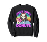 Jesus Loves Donuts Doughnuts Sweet Sugar Baked Dessert Woman Sweatshirt