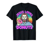 Jesus Loves Donuts Doughnuts Sweet Sugar Baked Dessert Woman T-Shirt