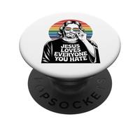 Jesus Loves Everyone You Hate Pride Month Rainbow LGBTQ PopSockets Adhesive PopGrip