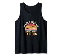 Jesus Loves Me And My Tattoos Faith Ink Positive ---- Tank Top