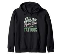 Jesus Loves Me And My Tattoos Faith Ink Positive --- Zip Hoodie